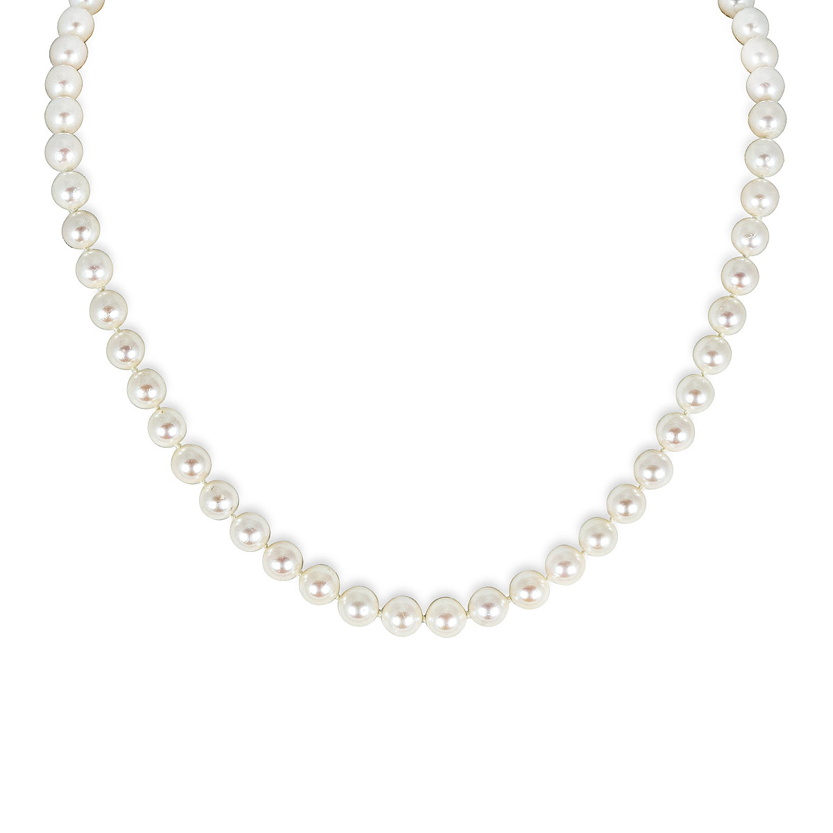 14k Yellow Gold Knotted Pearl Necklace